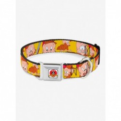 Hot Sale Looney Tunes Elmer Fudd Expressions Seatbelt Buckle Dog Collar $11.95 Pet Collars