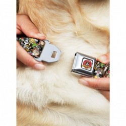 Wholesale Looney Tunes 6 Character Stacked Collage Seatbelt Buckle Dog Collar $8.22 Pet Collars