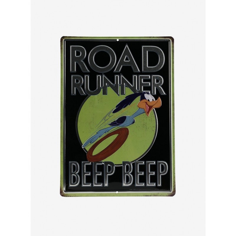 Value for Money Looney Tunes Road Runner Black Embossed Tin Sign $6.37 Door Signs