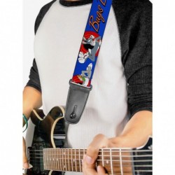 Low Price Looney Tunes Bugs Bunny Poses Blue Guitar Strap $11.45 Guitar Straps