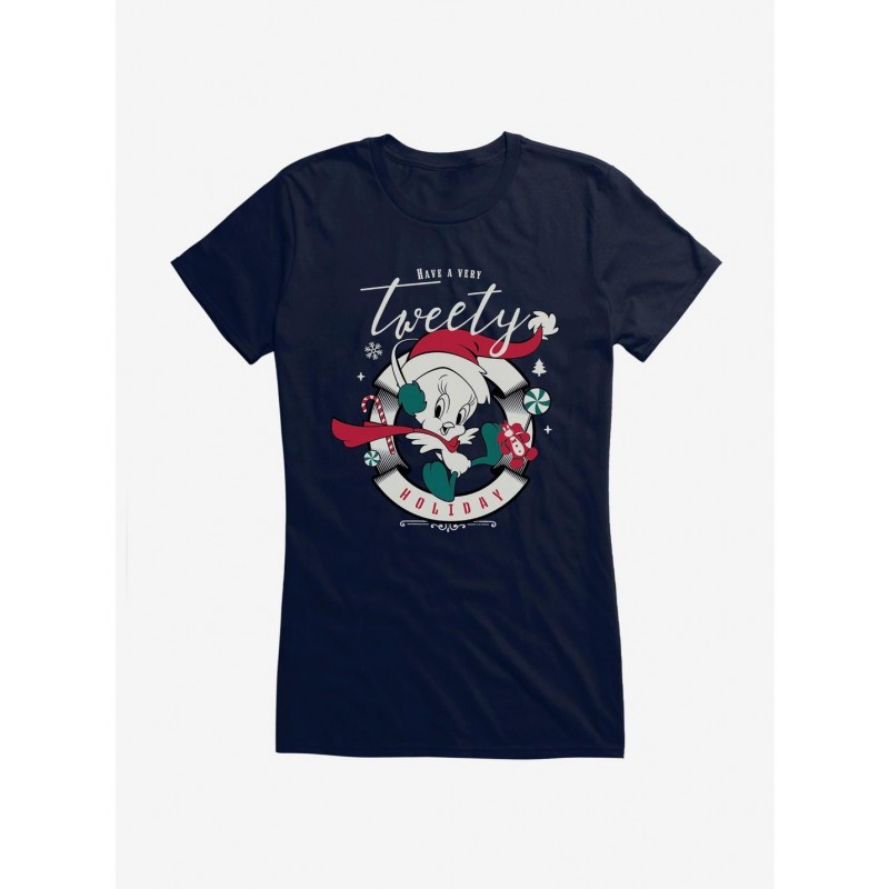 New Arrival Looney Tunes Tweety Holiday Girls T-Shirt $8.76 T-Shirts