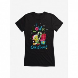 Festival Price Looney Tunes Holiday I Love Christmas Tweety Girls T-Shirt $8.17 T-Shirts