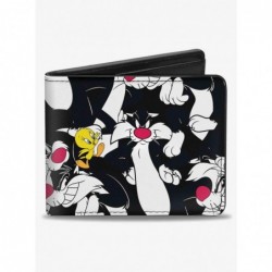 Crazy Deals Looney Tunes Sylvester and Tweety Poses Scattered Bifold Wallet $8.36 Wallets