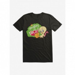 Huge Discount Looney Tunes Holiday Tweety Bird Naughty And Nice T-Shirt $8.60 T-Shirts