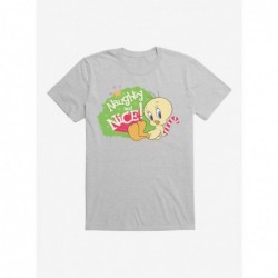 Huge Discount Looney Tunes Holiday Tweety Bird Naughty And Nice T-Shirt $8.60 T-Shirts