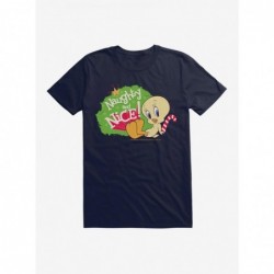 Huge Discount Looney Tunes Holiday Tweety Bird Naughty And Nice T-Shirt $8.60 T-Shirts