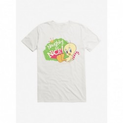 Huge Discount Looney Tunes Holiday Tweety Bird Naughty And Nice T-Shirt $8.60 T-Shirts