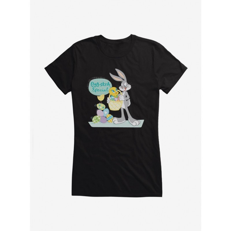 Flash Deal Looney Tunes Easter Bugs Bunny Tweety Egg-Stra Special! Girls T-Shirt $7.17 T-Shirts