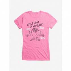 Big Sale Looney Tunes Tasmanian Devil In Progress Girls T-Shirt $9.36 T-Shirts