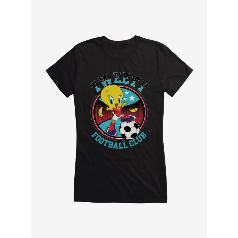 Best Deal Looney Tunes Tweety Football Club Girls T-Shirt $6.37 T-Shirts