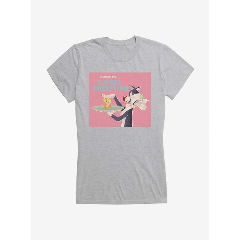 Big Sale Looney Tunes A Pizza Tweety Pie Girls T-Shirt $7.37 T-Shirts