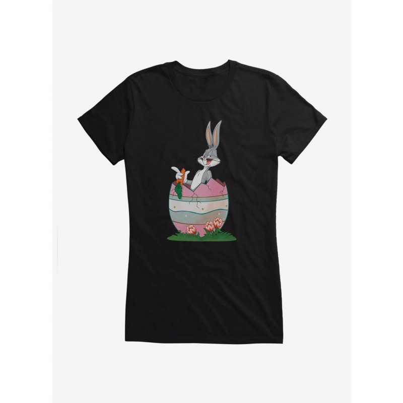 Discount Sale Looney Tunes Easter Bugs Bunny Carrot Girls T-Shirt $6.57 T-Shirts