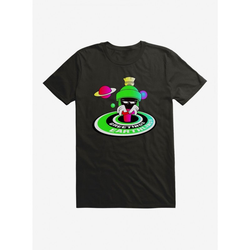 Best Deal Looney Tunes Marvin The Martian Greetings Earthlings T-Shirt $6.69 T-Shirts