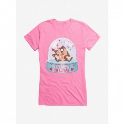 Exclusive Price Looney Tunes Taz Crazy In Love Snow Globe Girls T-Shirt $6.97 T-Shirts