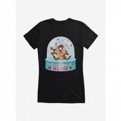 Exclusive Price Looney Tunes Taz Crazy In Love Snow Globe Girls T-Shirt $6.97 T-Shirts