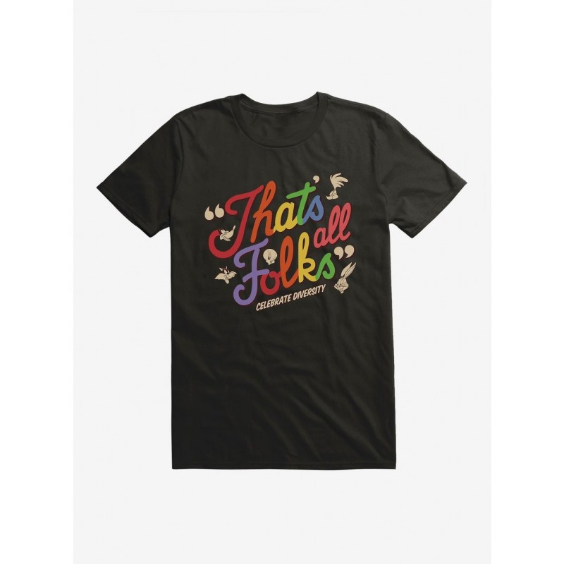 Fashion Looney Tunes Celebrate Diversity Folks Pride T-Shirt $8.22 T-Shirts