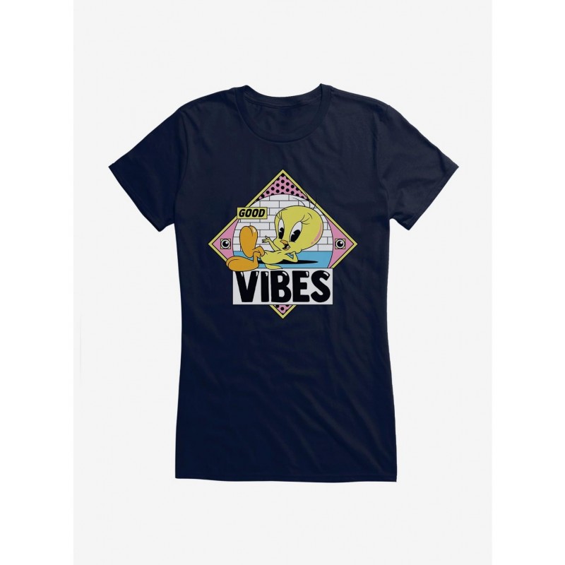 Trendy Looney Tunes Tweety Good Vibes Girls T-Shirt $7.57 T-Shirts