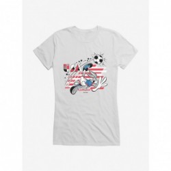 Pre-sale Discount Looney Tunes Bugs Bunny Football America Girls T-Shirt $5.98 T-Shirts