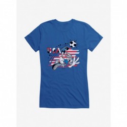 Pre-sale Discount Looney Tunes Bugs Bunny Football America Girls T-Shirt $5.98 T-Shirts