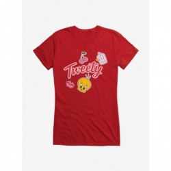 Big Sale Looney Tunes Cherry Kiss Tweety Girls T-Shirt $6.18 T-Shirts