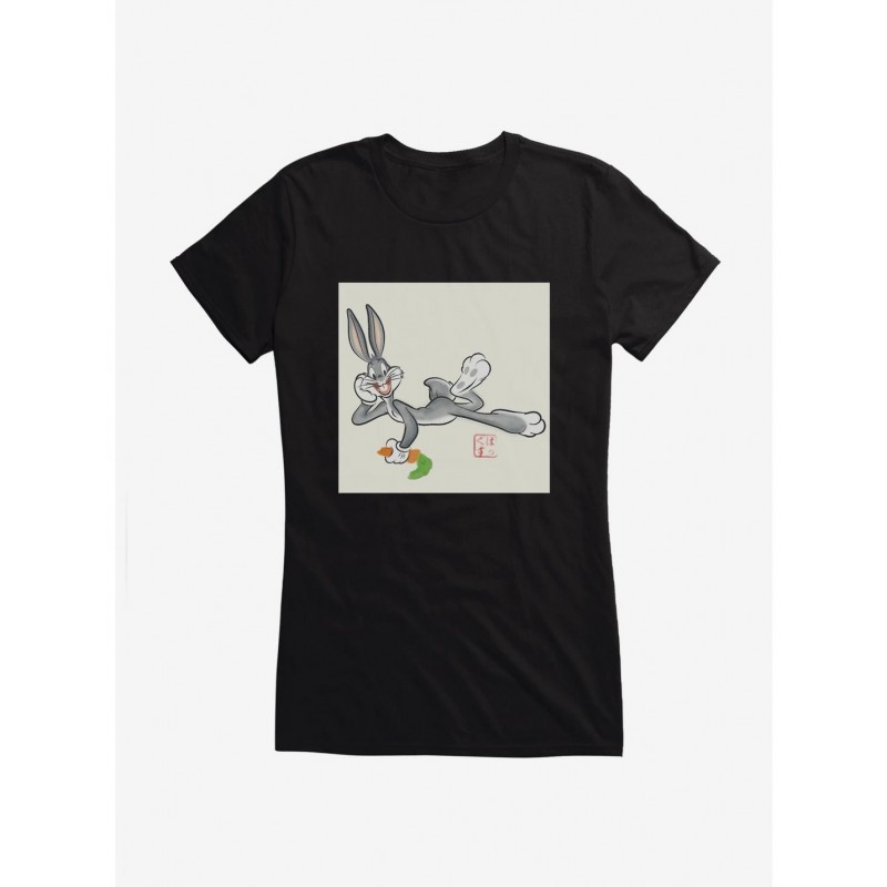 Exclusive Looney Tunes Snacking Bugs Bunny Girls T-Shirt $6.97 T-Shirts