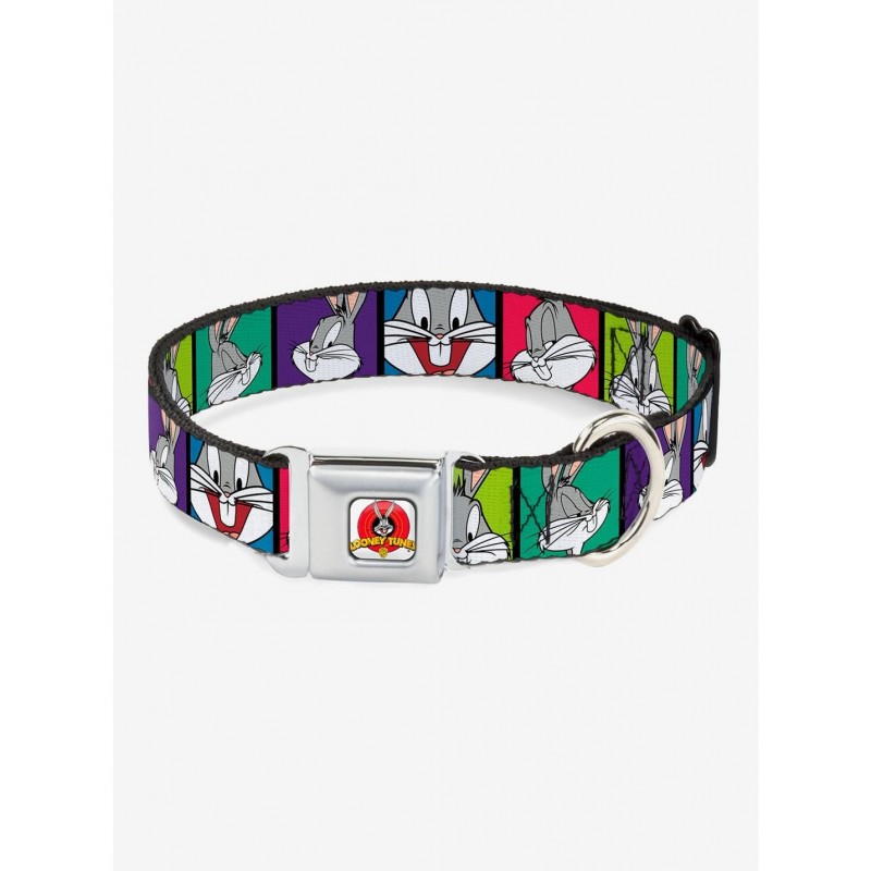 Limited-time Offer Looney Tunes Bugs Bunny Expression Blocks Seatbelt Buckle Dog Collar $9.21 Pet Collars