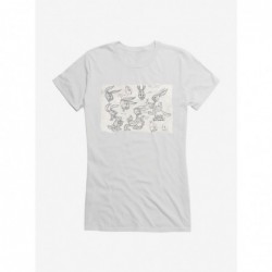 Sale Item Looney Tunes Merrie Melodies Bugs Bunny Sketches Girls T-Shirt $8.76 T-Shirts