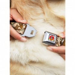 Low Price Looney Tunes Wile E Coyote Stacked Seatbelt Buckle Dog Collar $12.45 Pet Collars