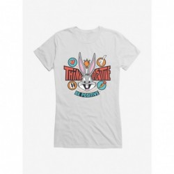 Huge Discount Looney Tunes Bugs Bunny Be Positive Girls T-Shirt $7.97 T-Shirts