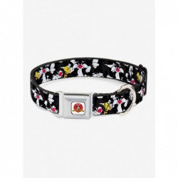 Big Sale Looney Tunes Sylvester And Tweety Scattered Charcoal Seatbelt Buckle Dog Collar $7.97 Pet Collars