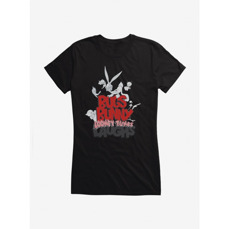 Hot Selling Looney Tunes Bugs Bunny Laughs Girls T-Shirt $7.17 T-Shirts