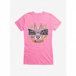 Cheap Sale Looney Tunes Bugs Bunny Think Positive Girls T-Shirt $8.76 T-Shirts