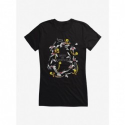 Unique Looney Tunes Tweety And Sylvester Chase Girls T-Shirt $7.77 T-Shirts