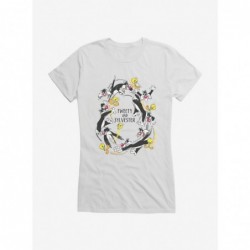 Unique Looney Tunes Tweety And Sylvester Chase Girls T-Shirt $7.77 T-Shirts