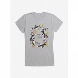 Unique Looney Tunes Tweety And Sylvester Chase Girls T-Shirt $7.77 T-Shirts