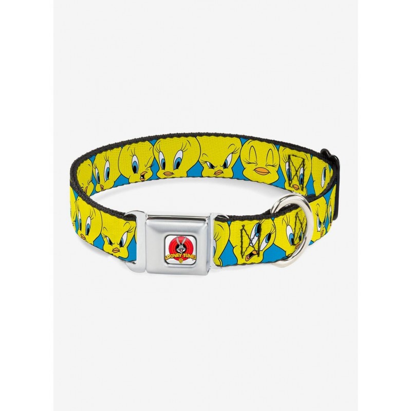 Limited-time Offer Looney Tunes Tweety Bird Close Up Baby Blue Seatbelt Buckle Dog Collar $8.22 Pet Collars