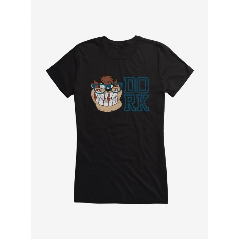 Pre-sale Discount Looney Tunes Tasmanian Devil Dork Girls T-Shirt $9.56 T-Shirts