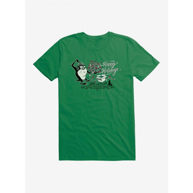 Limited-time Offer Looney Tunes Taz Happy Holidays T-Shirt $7.46 T-Shirts