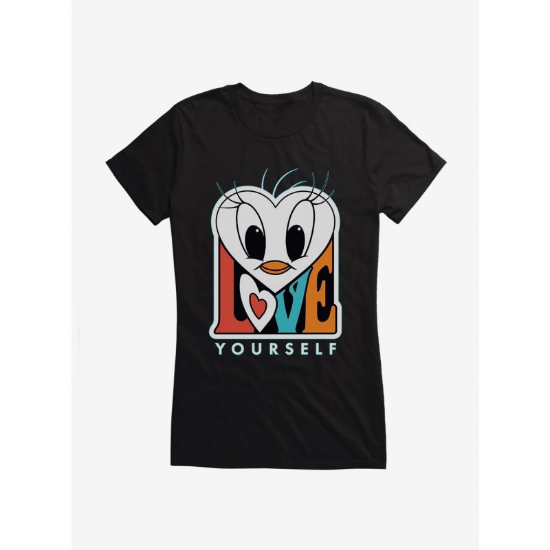 Trendy Looney Tunes Love Yourself Girls T-Shirt $7.37 T-Shirts