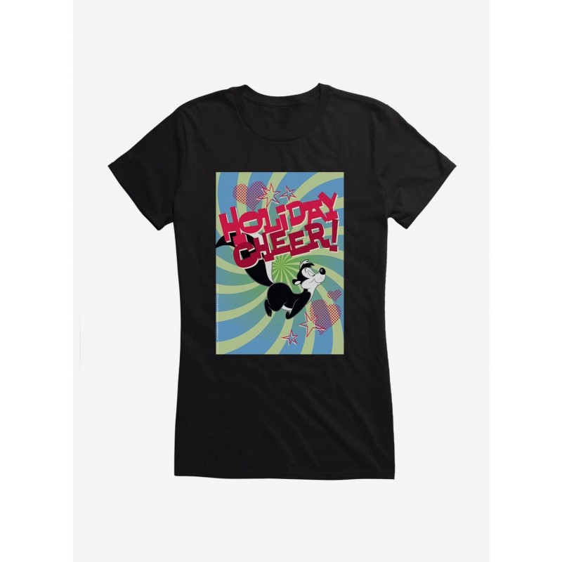 Seasonal Sale Looney Tunes Pepe Le Pew Holiday Cheer Girls T-Shirt $7.77 T-Shirts