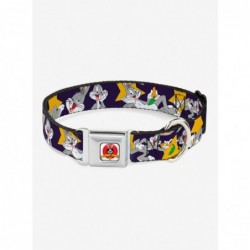 Limited Time Special Looney Tunes Bugs Bunny Poses Stars Seatbelt Buckle Dog Collar $12.20 Pet Collars