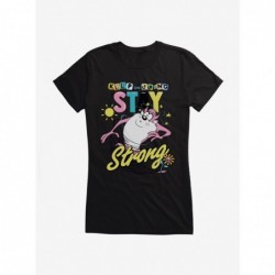 Cheap Sale Looney Tunes Taz Stay Strong Girls T-Shirt $7.57 T-Shirts