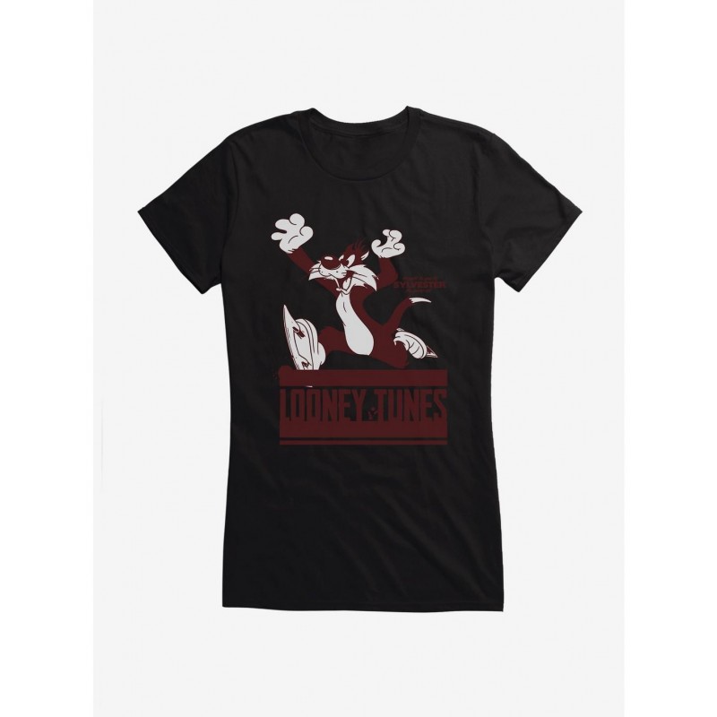 Exclusive Price Looney Tunes Sylvester Ice Skating Girls T-Shirt $5.98 T-Shirts