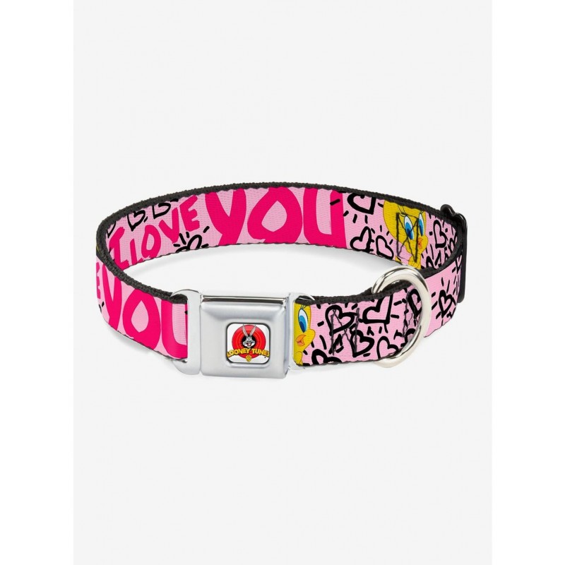 Absolute Discount Looney Tunes Tweety Bird I Love You Seatbelt Buckle Dog Collar $10.71 Pet Collars