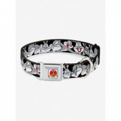 Special Looney Tunes Bugs Bunny Close Up Poses Black Seatbelt Buckle Dog Collar $12.20 Pet Collars