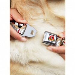 Premium Looney Tunes Tasmanian Devil Brown Seatbelt Buckle Dog Collar $8.72 Pet Collars