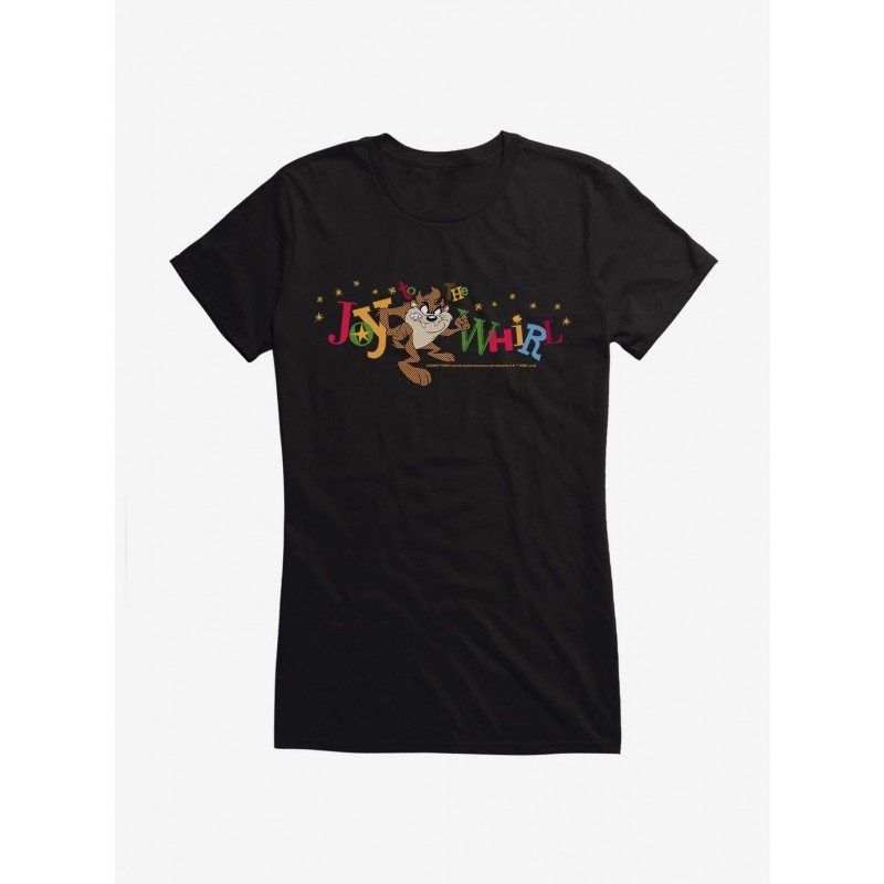 Trendy Looney Tunes Holiday Taz Joy To The Whirl Girls T-Shirt $6.37 T-Shirts