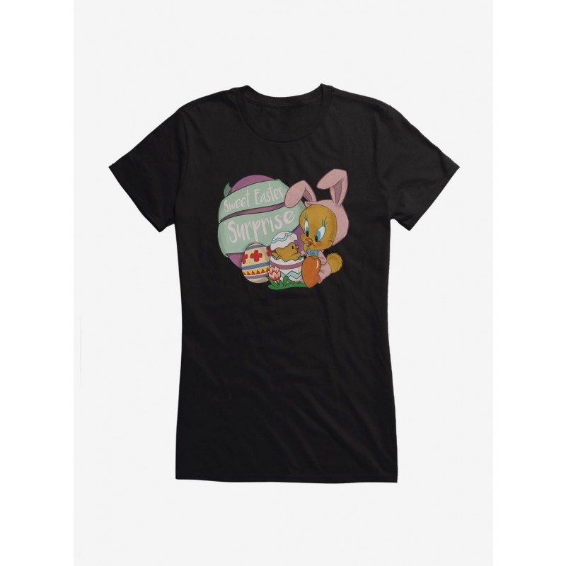 Seasonal Sale Looney Tunes Easter Tweety Sweet Easter Suprise Girls T-Shirt $8.37 T-Shirts