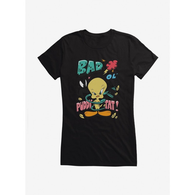 Hot Selling Looney Tunes Tweety Bird Bad Puddy Tat Girls T-Shirt $7.97 T-Shirts