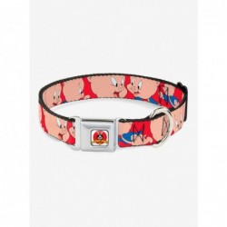 Pre-sale Discount Looney Tunes Porky Pig Expressions Seatbelt Buckle Dog Collar $11.95 Pet Collars